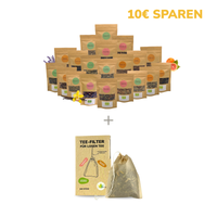 Großes BIO Tee Probier-Bundle mit Teefilter