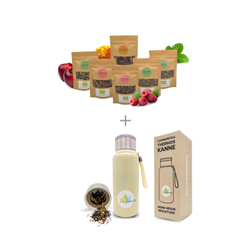 Kleines BIO Tee Probier-Bundle mit Thermoskanne