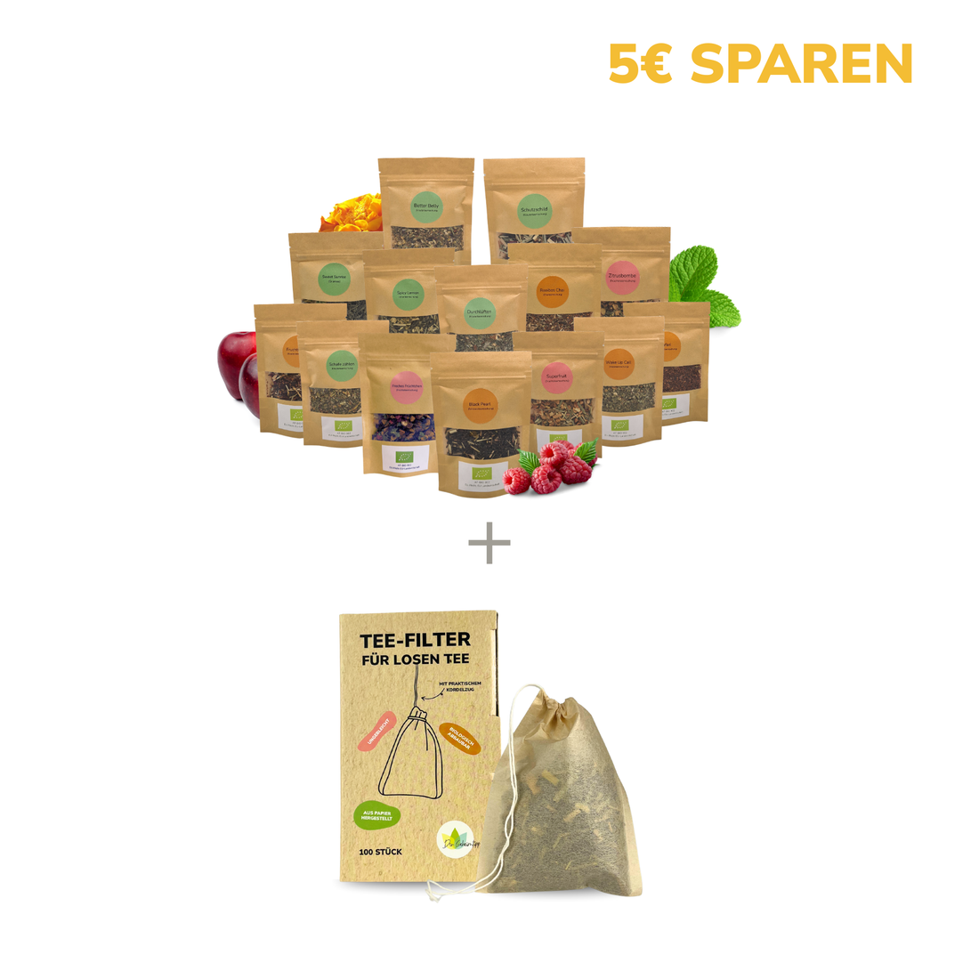 Kleines BIO Tee Probier-Bundle mit Teefilter
